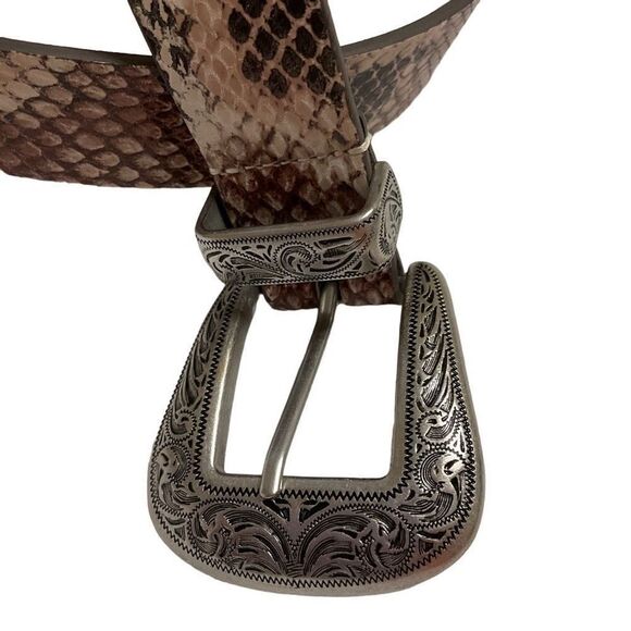 Urban Outfitters Snakeskin Belt with Silver Hardware, Medium - Picture 2 of 10